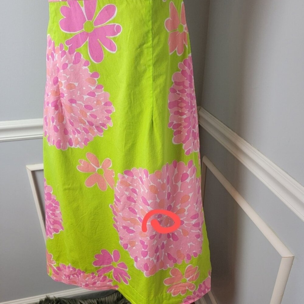 LILLY PULITZER VTG Sabrina Bonbon Floral Boho Preppy Strapless Tie Back Dress 10 - Picture 8 of 8